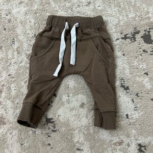 Baby Little Bipsy Brown Jogger Pants Size 0-3 months
